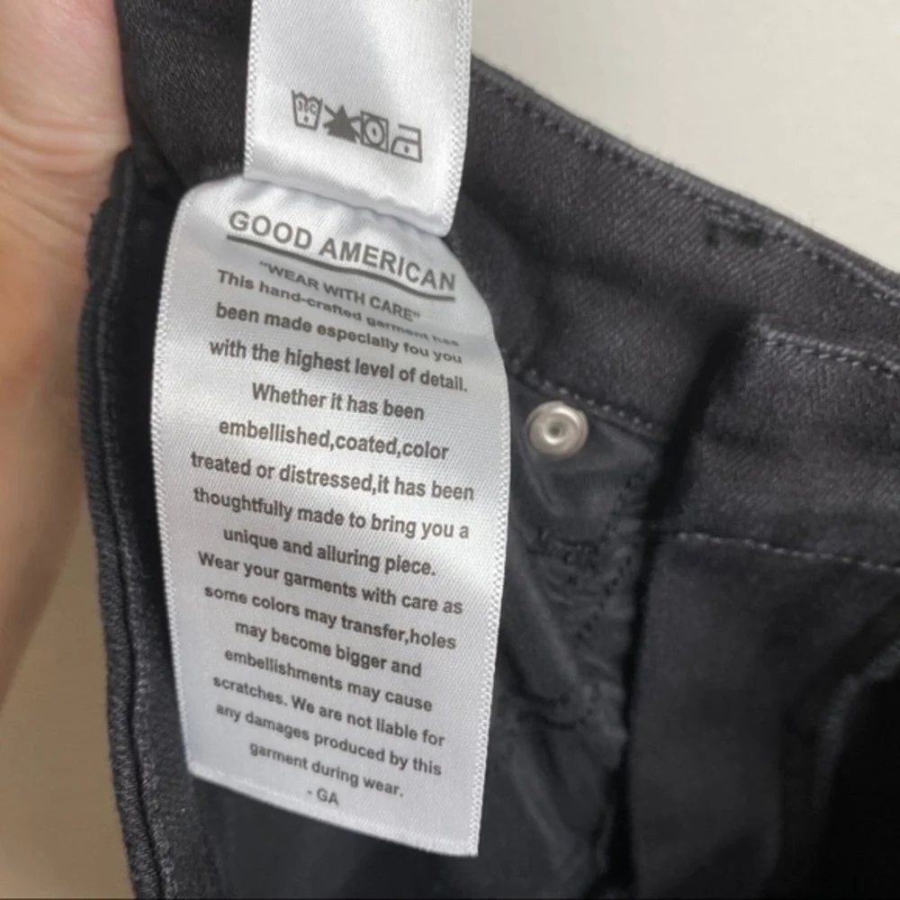 Good American Good Legs Athletic Stripe Black Skinny Jeans NWT